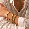 Minimalist Titanium Steel Bangle, Ins Style Fashionable Versatile Stainless Steel Gold Plated Polished Bracelet