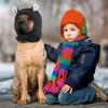 (Black)Quiet Ears for Dogs, Dog Ear Muffs Noise Protection Knitted Dog Hats Pet Ears Warm Dog Ear Cover Winter Hat Dog Snood Head Wrap Bunny Costume f