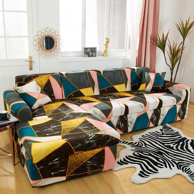 Chaiselongue Sofabezug für Wohnzimmer Dehnbar Eck-Modulsofa Überwürfe 1 2 3 4 -Sitzer Funda Sofa Möbelbezüge für Zuhause
