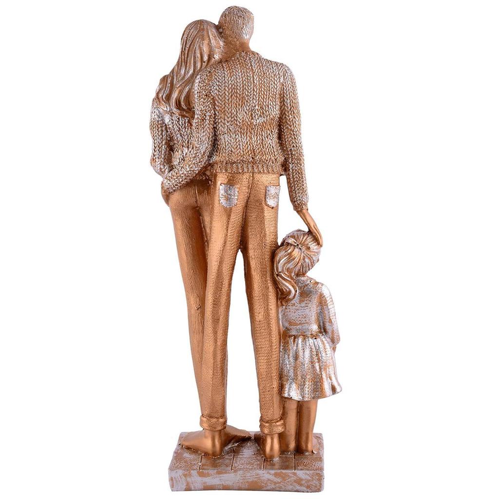 Resin Love Family Couple Showpiece for Home Decor Showpiece & Perfect for Home Shelves Decor Showpiece Golden, 15L x 10W x 19H Centimeters