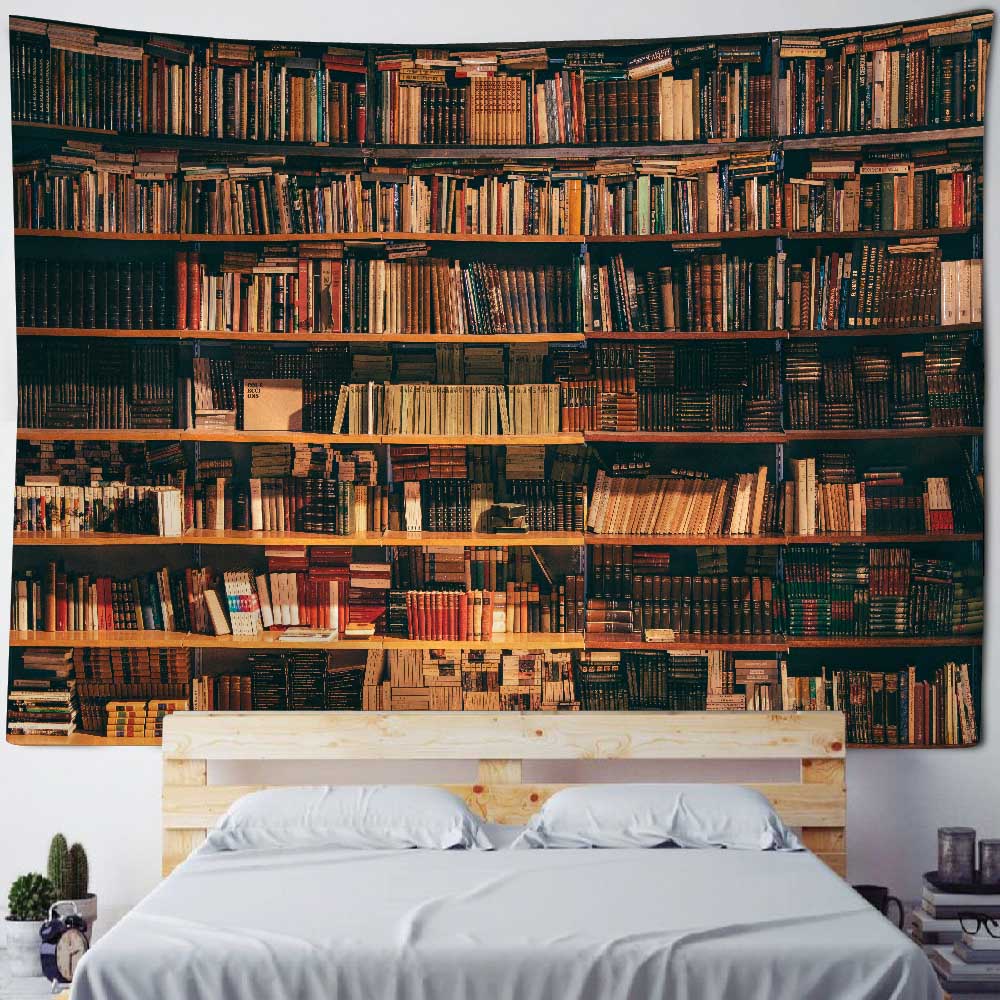 Room Decoration Tapestry Wall Hanging Magic Bookshelf Library Hippie Aesthetic Art Background Poster Used For Home Dormitory