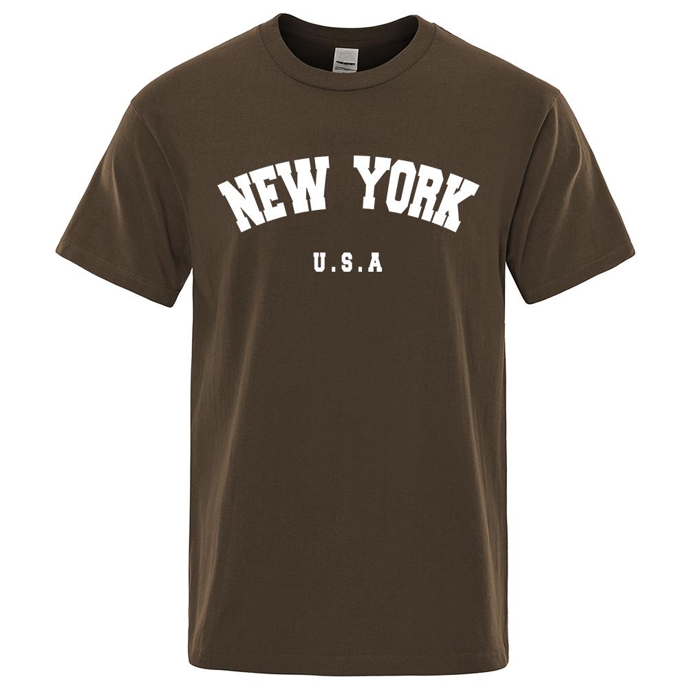 U.S.A New York City T Shirts Summer Cotton Tops Men's T-Shirt Short Sleeve Fashion Casual Men Streetwear O-neck Letter Tee Shirt