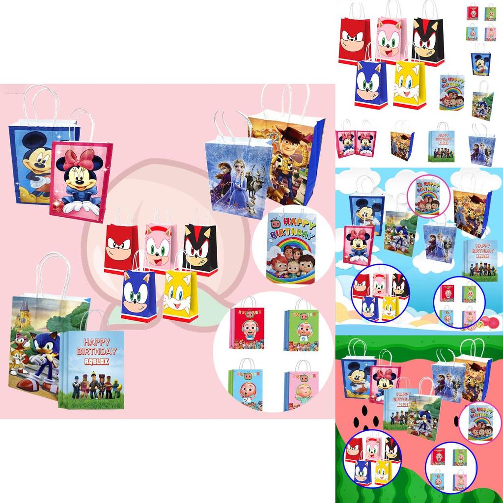 Vibrant Toy Story Portable Paper Bag Disposable Gift Bags For Children's Birthday Parties