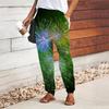 Women Fireworks Printing Pants Lace Up Elastic Waist Loose  Trousers Casual Long Pants Trousers with Pockets