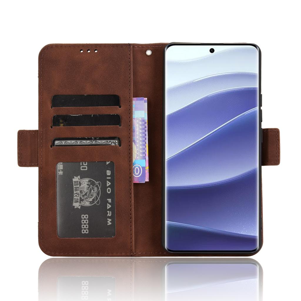 Für Xiaomi Redmi Note 14 Pro+ 5G/Note 14 Pro 5G/Poco X7 5G Lederhülle Handy-Brieftaschen-Cover mit mehreren Kartenfächern