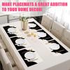 Cute Black White Cat Placemats Set of 6,12x18 Inch Animals Linen Place Mat