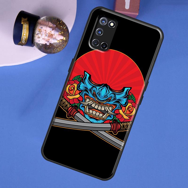 Hannya Demon Oni Phone Case For Oppo A15 A17 A40 A60 A80 A91 A74 A94 A54 A57S A18 A38 A58 A78 A98 A16 A76 A96