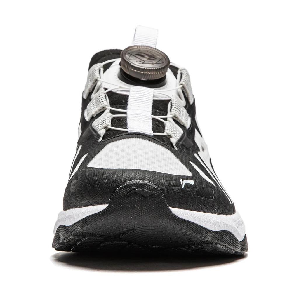 Li Ning Kinder Flowing Fire Bequeme Einfache Rutschfeste Verschleißfeste Low-Top Freizeitschuhe Kinder Freizeitschuhe Schwarz Weiß YKCU040-1