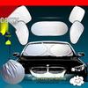 Silver-Coated 6-Piece Car Sunshade Set with Carry Bag - Large Double Ring Design for Summer Sun Protection