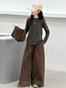 Meilade Girls' Autumn 2026 Three-Piece Set: Bowknot Vest, Base Layer Shirt, Wide-Leg Pants for Medium and Older Kids.
