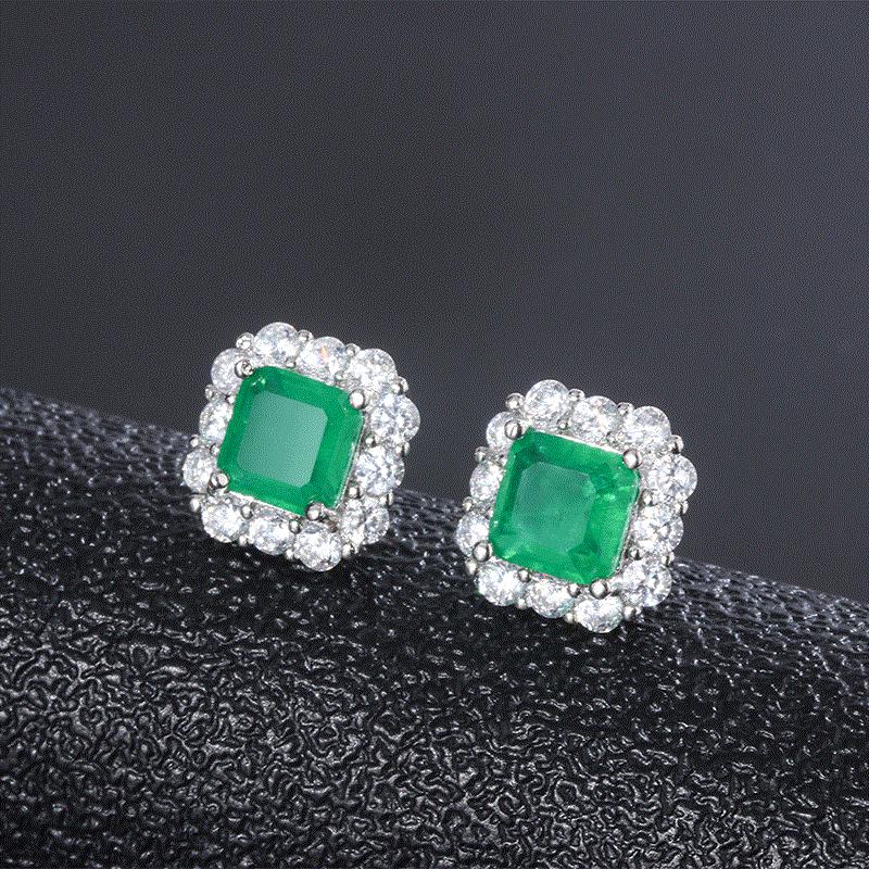 Lindon 925 Sterling Silver Zircon Geometry Earrings Women Vintage  Jewelry Delicate  Ear Studs Female Anniversary Gift