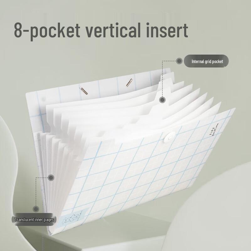 Deli A4 8-Pocket Accordion File Folder