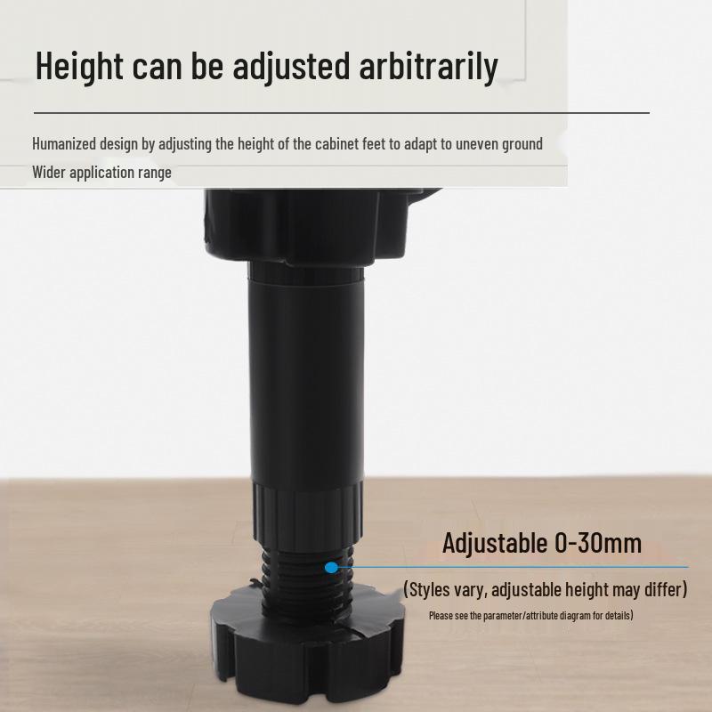 PVC Adjustable Cabinet Leveling Feet - Durable Plastic Support with Thickened Design