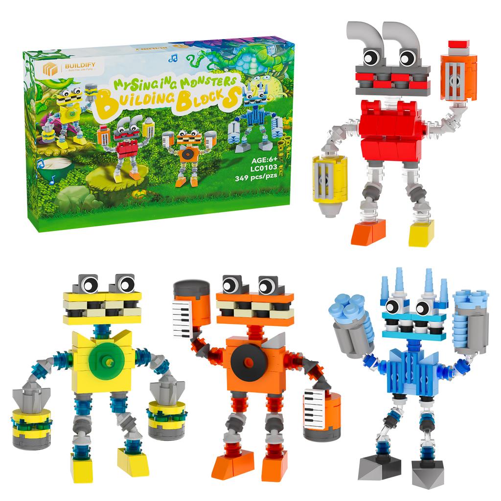 NOVO Conjunto de Construção My Sing Music Monsters, 4 em 1 Wubbox Jogo de Música Figura de Ação Presente para Fãs, Meninos e Meninas Adultos, 349 Peças