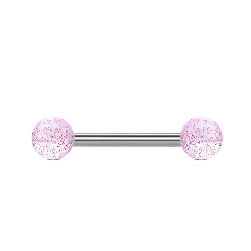 14G Nerezový Matný Diamantový Rose Gold Kroužek na Bradavku & Šperky pro Piercing Jazyka