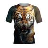 Summer New Men's T-shirt 3D Printed Tiger Fashion Domineering Short Sleeved Street Top Round Neck T-Shirts