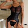 Sexy Corset Lingerie Bustier Women Strappy Bodysuit Lace Push Up Bra Shaper Gather Slimming Breathable Underwear