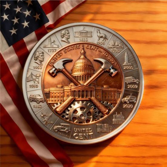 Final Cent Memorial Coin (1909-2025) Last Penny Tribute Token Historical Commemorative Coin Vintage-Style Penny Era Keepsake