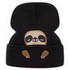 Cute Sloth Embroidery Knitted Cap For Autumn And Winter Outdoor Women Men Warm Beanie
