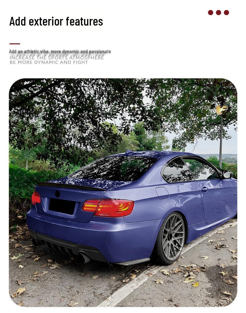 Compatible BMW 3 Series Coupe E92/E93 M Sport Rear Bumper Spoiler Lip for Tail Modification.
