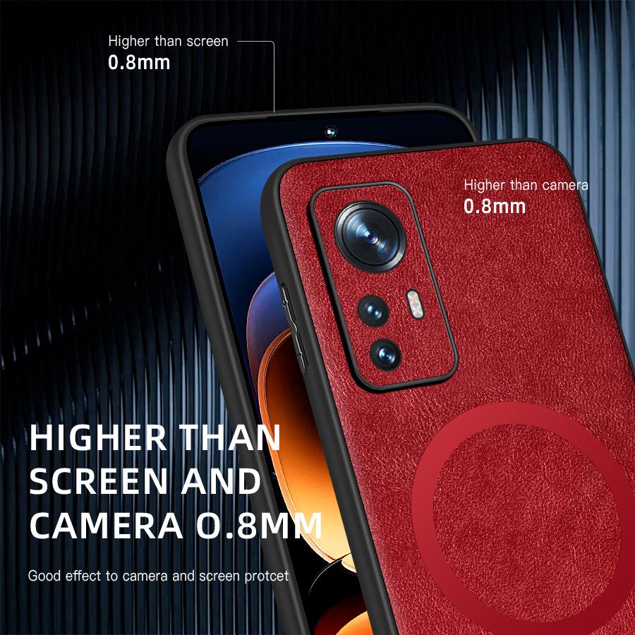 Für Xiaomi 12 12S 12X 12 Pro 12s Pro 12s Ultra 12 Lite PU-Leder Magnetring Weiche Kante Anti-Sturz Anti-Fingerabdruck Handyhülle