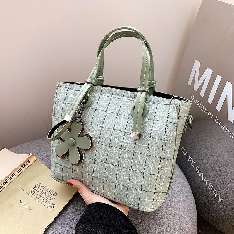 Modische Umhängetasche Handtasche mit großer Kapazität Damen Tasche Pendlertasche karierte große Tasche Damen