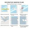 Window Privacy Film Static Window Clings Decorative Plants Butterflies Non-Adhesive Sticker Sun Blocking