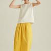 Women Clothing Vintage Simple Causal Vacation with Buttons Linen Tank Tops Summer Female V Neck White Loose Sleeveless Vest