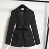 Retro Brown Suit Jacket for Women In Autumn New Loose and Versatile Casual Belt Waist-hugging Suit