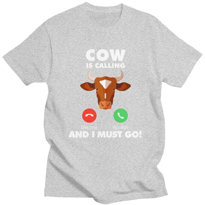 My Cow Is Calling T Shirt Men Women Animals Lover Tshirts Streetwear Casual Graphic Tee Tops Loose Oversized Clothes
