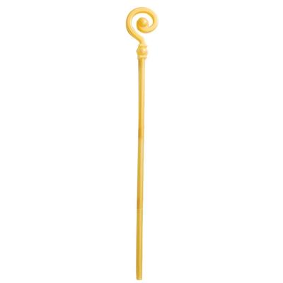 Golden Wizard Staff Durable Plastic Fantasy Role Playing Accessory For Themed Event Stage Performances