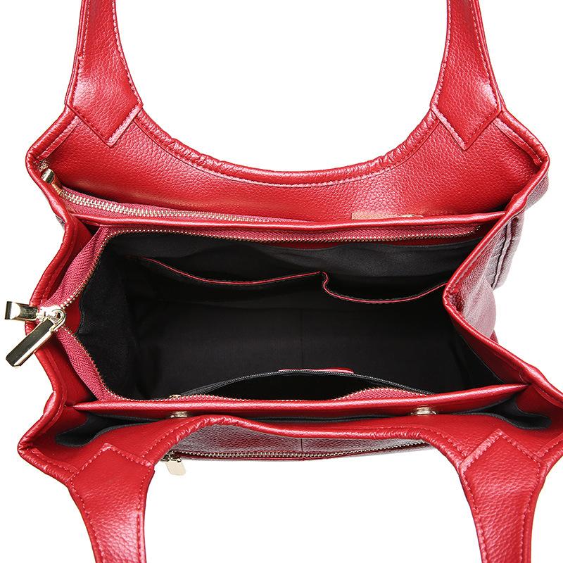 First Layer Cowhide Bag Women's Handbag Summer New European and American Fashion Tote Bag Genuine Leather Women's Bag One Shoulder Crossbody Bag