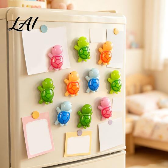 Kitchen Fridge Magnet 5Pcs Mini Resin Turtle Refrigerator Magnet Colorful Tortoise 3D Home Office Locker Decorative Accessories Animal Magnets