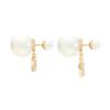 Dior Cd And Star Pendant Gold Asymmetrical Earrings Women earrings White E1038TRICY-D03S