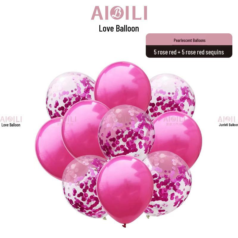 Metallic Sequin Balloon Set for Birthdays, Valentine's Day, and Weddings