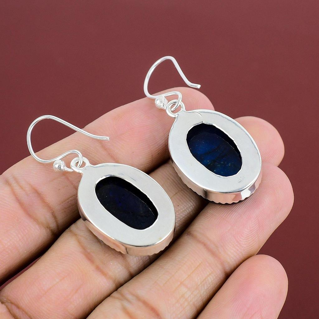 Blue Fire Labradorite Earring 925 Sterling Silver Earrings Top Quality Gemstone Earring Wedding Jewelry Handmade Dangle Earring Gift For Mom