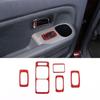 Red Carbon Window Lift Switch Button Trim Sticker for Honda Pilot 2003-2008