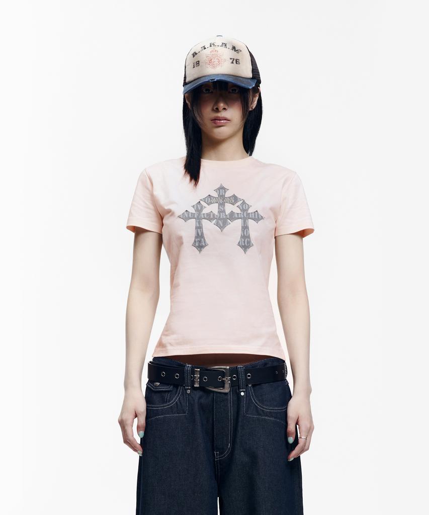 AAKAM Trinity Cross Half Top (Pink)