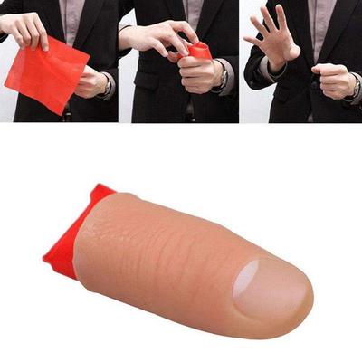 Finger-Zaubertricks Phantasie-Requisiten Close-Up Verschwinden Erscheinen ABS Finger Daumenspitze Rotes Seidentuch Prothesenfinger Spielzeug