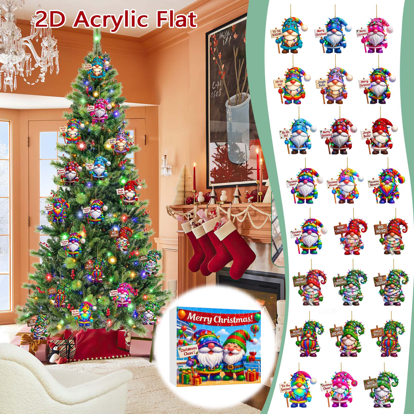 

Домашний акриловый декор Праздничный адвент-календарь Коллекционные адвент-календари Набор 2D причудливых гномов Памятный домашний декор Коллекционные предметы One Size