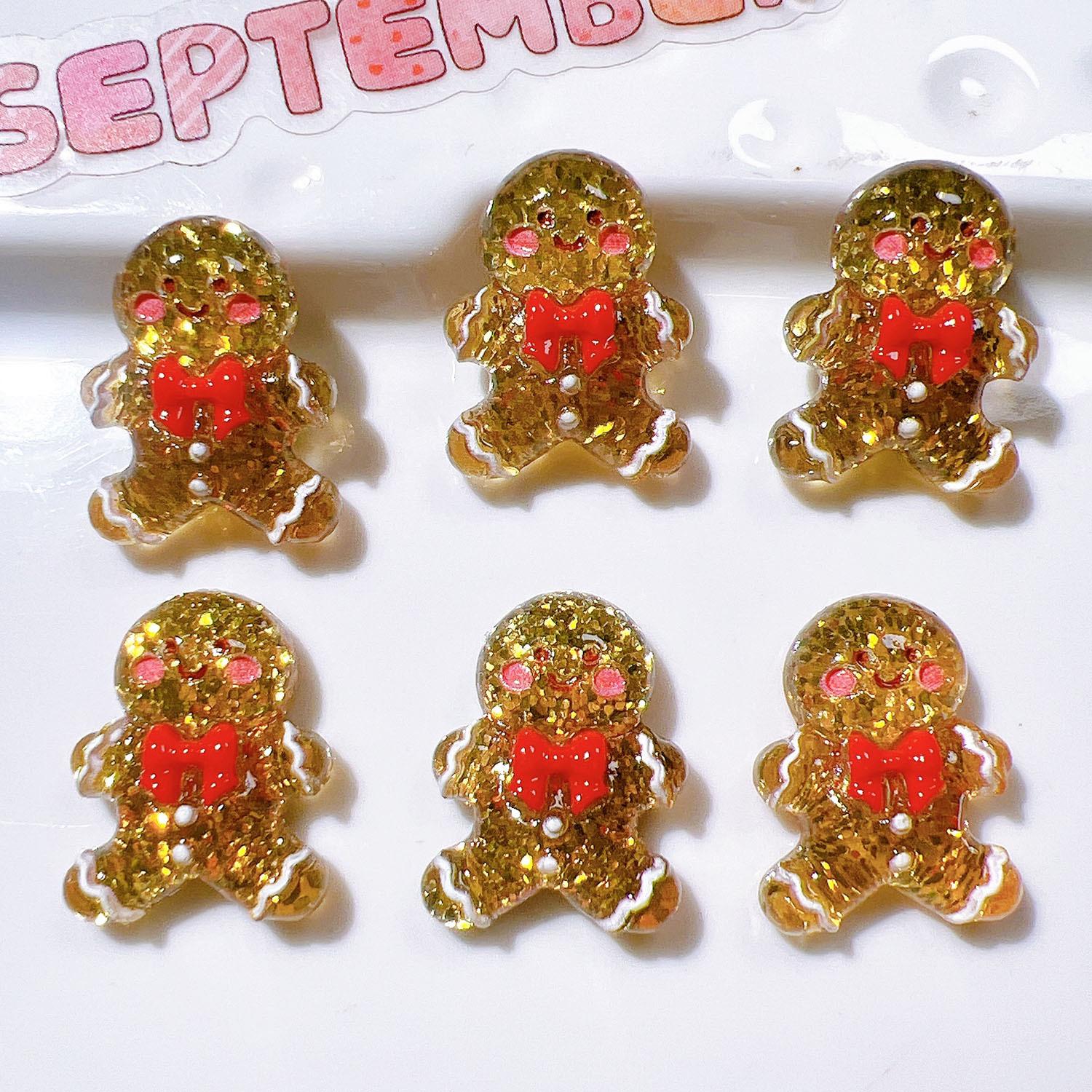 

10Pcs New Cute Resin Cartoon Shining Christmas Collection Series Flat Back Scrapbooking DIY Jewelry Craft Decoration Accessories