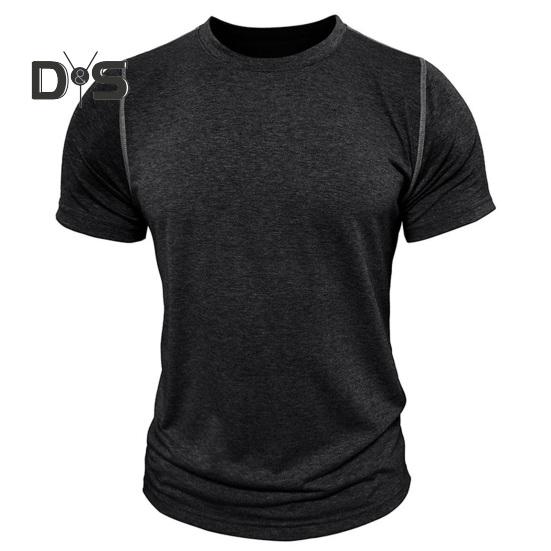 Tricou cu gât rotund pentru bărbați, bumbac, culoare uni, mânecă scurtă, tricou de bază, pulover, tricou casual pentru sport, sală de gimnastică, călătorii, purtare zilnică