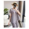 Wrinkle Casual Suit Women's Summer Irregular Top Loose Wide Leg Pants Two-piece Set