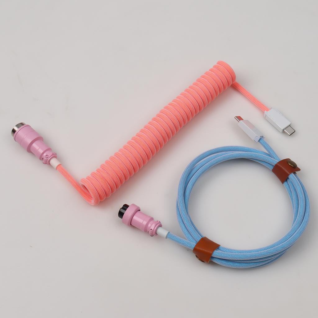 Laptop Keyboard Cable Type c to Usb c Long Coiled Cable for Mechanical Keyboard Usb c Coiled aviator Cable