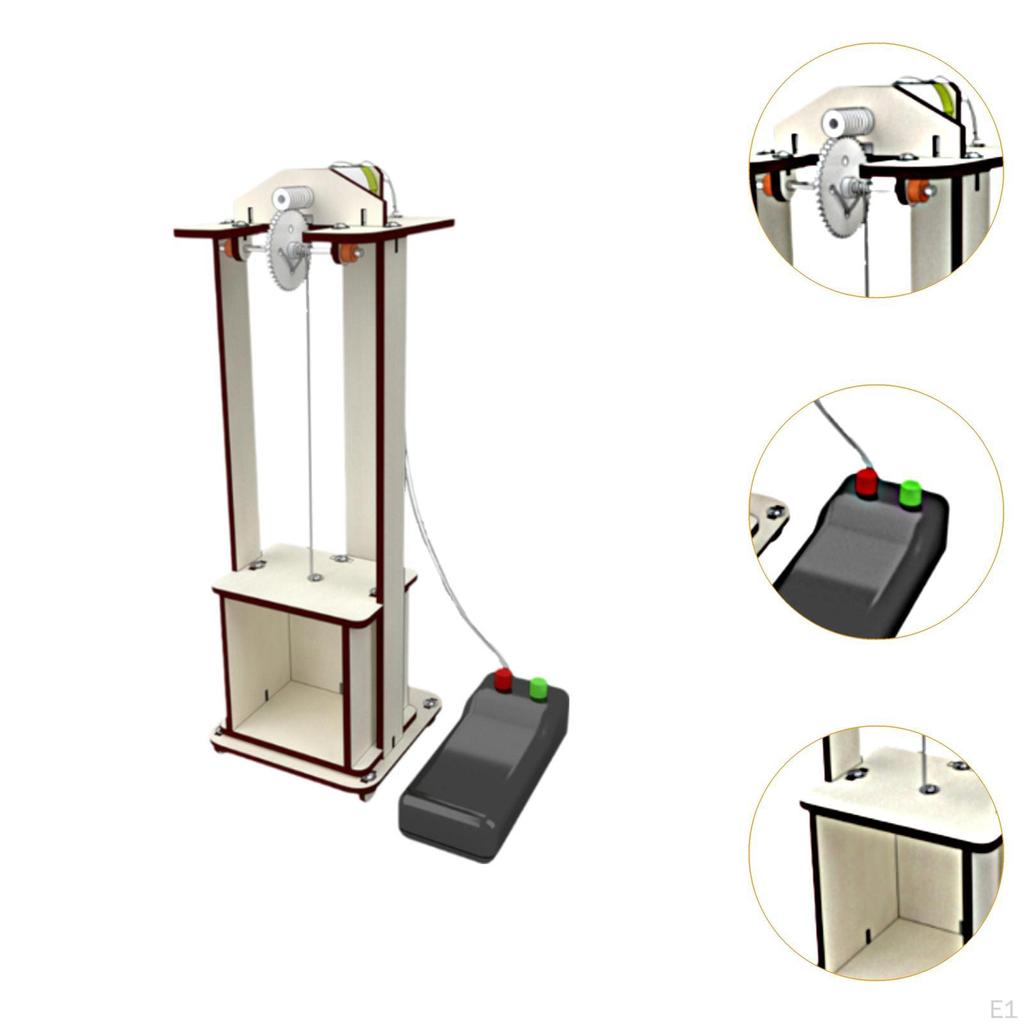 DIY Elevator Model Building Kits Wooden Science Interactive Crafts Birthday Gift 3D