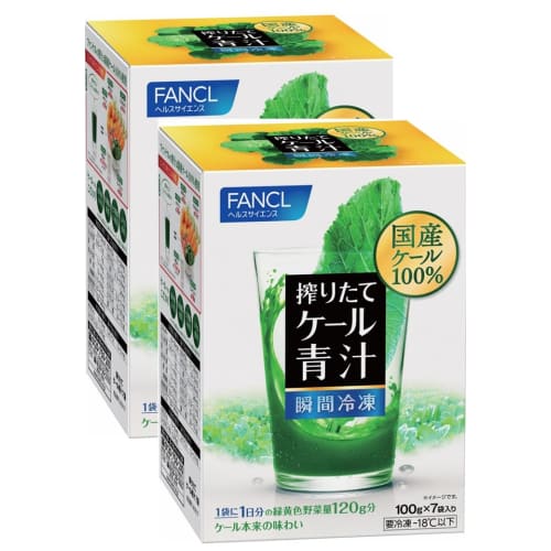 FANCL "Frozen" Freshly Squeezed Kale Green Juice, Instant Frozen, 7 Bags x 2 Packs