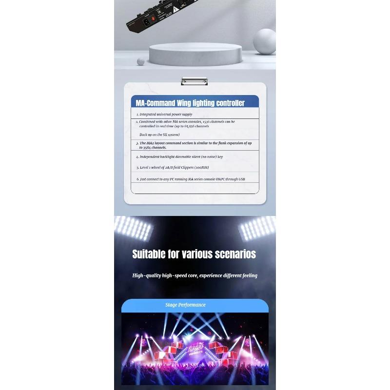 NEW MA2 Fader Wing Professional DMX 512 Console - High-Performance Stage Lighting & DJ Controller for LED Par, Moving Head Spotlights