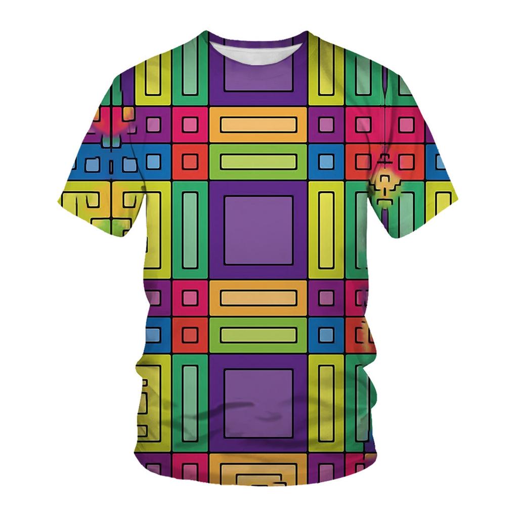 Summer Men's 3D Printed Crew Neck T-Shirt Fashion Versatile Trend Casual Breathable