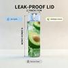 1PC Fresh Sliced Avocado Fruit Print 750ml Color Plastic Sports Water Bottle Leakproof Flip Straw Lid Suitable for Sports Office Home Use