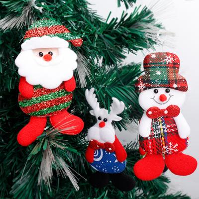 12/1 Stück Weihnachts-Plüschtier-Anhänger Weihnachtsmann Schneemann Weihnachtsbaum Hängende Anhänger Haus Weihnachts-Neujahrs-Party-Dekorationen Geschenke